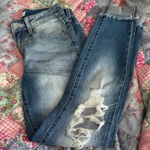 KanCan Faded Blue Distressed Skinny Jeans